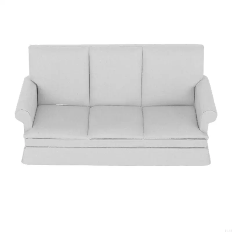 

Three-seat Sofa Model Realistic Vintage Life Scene Doll House Pretend Game P31B