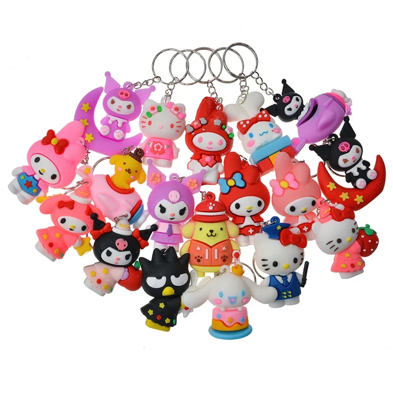 24Pcs Blind Box Sanrio Kuromi Melody Cute Anime Characters Mysterious Surprise Children's Gift Decoration Keychain Ornament