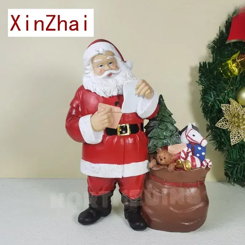 Europe Santa Decorative Figurines Santa Claus Xmas Season Gift Noel New Year Gifts Home Living Room Tabletop Decor