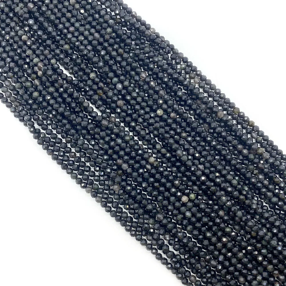 Natural Stone Beads Opal Amethyst Tourmalines Loose Beads for Jewelry Making DIY Bracelets 2/3/4mm Facet Round Crystal Accessory