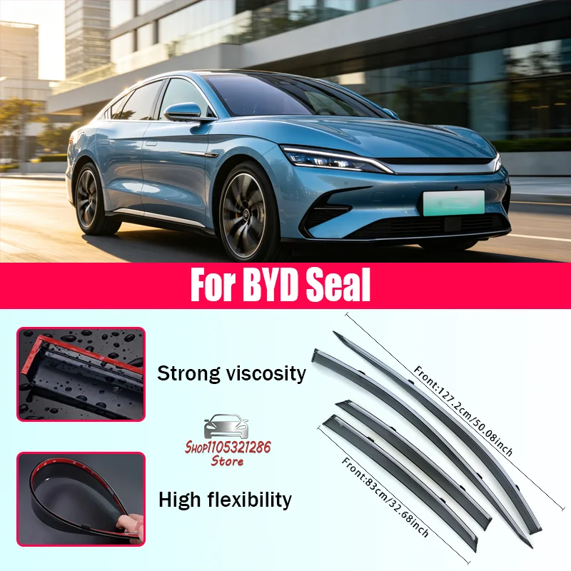 For BYD Seal Window Visor Accessories Rain or Shine Side Window Deflector Visor Shades Ventvisor Strip