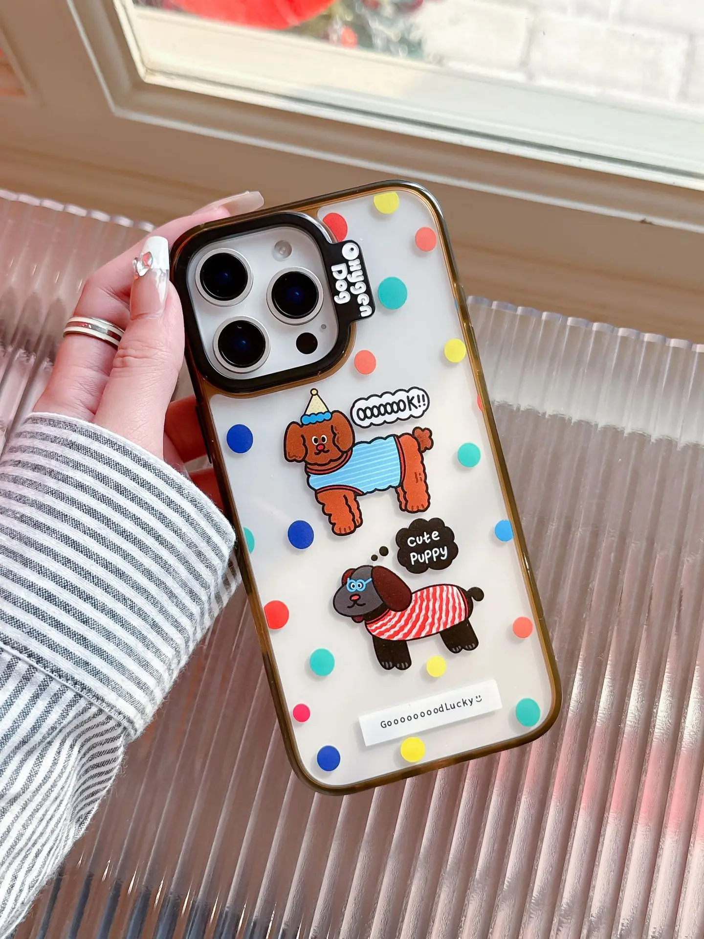 Cartoon bemaltes süßes Katzen- und Hundemuster, geeignet für iPhone 15 Pro Handyhülle 16 Pro Ma Anti-Drop-Schutzhülle