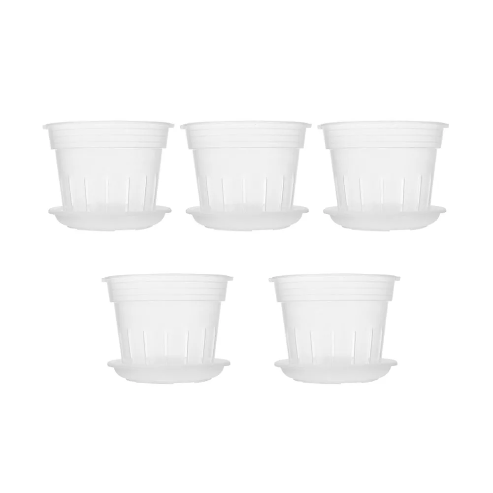 أواني الزراعة وعاء الأوركيد القابل للإزالة S/M/L/XL زهور خالية من الفوضى سقي وعاء الأوركيد PP للمنزل والحديقة 5 مجموعة