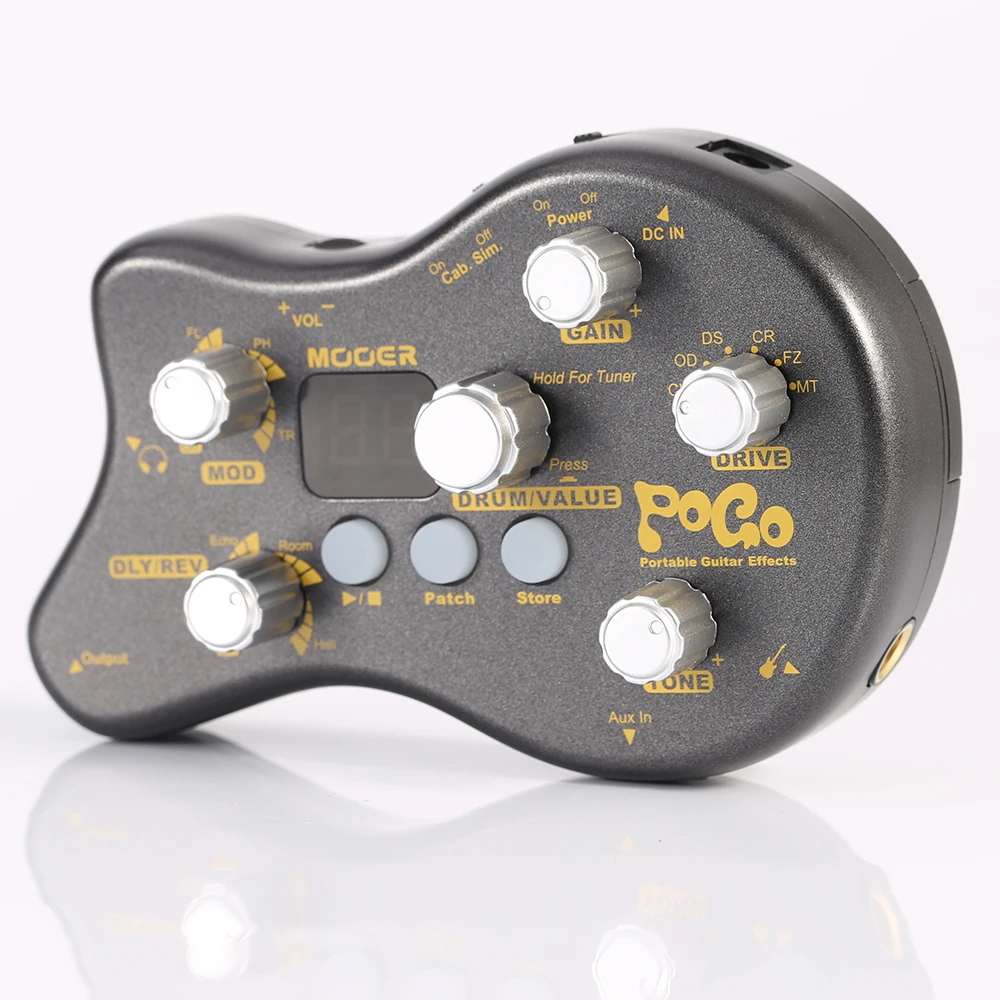 MOOER PE50 Pogo Black Portable Guitar Multi Effects Processor Guitar Pedal 15 Effect Types 40 Drum Rhythms Tuning Function