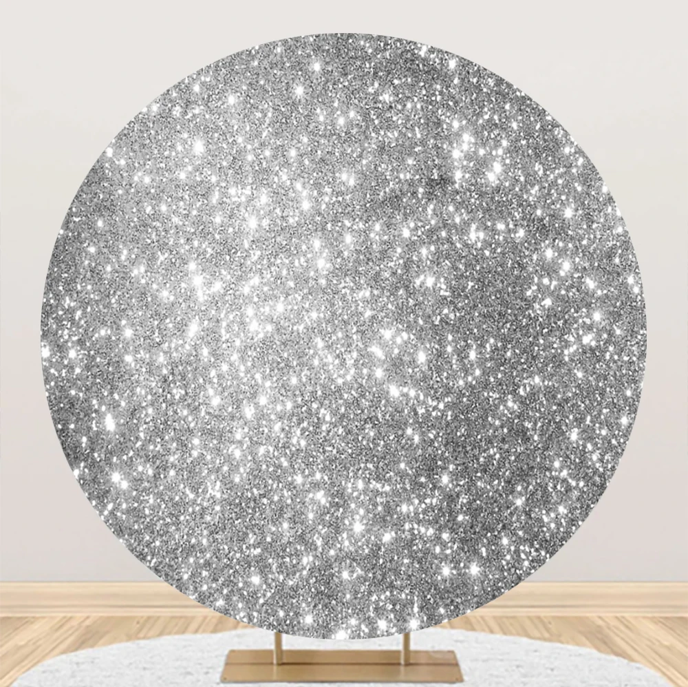 Gold Silver Glitter Bokeh Photography Backdrop Black Golden Shiny Dot Backgrounds For Photo Studio Birthday Round Baby Photocall