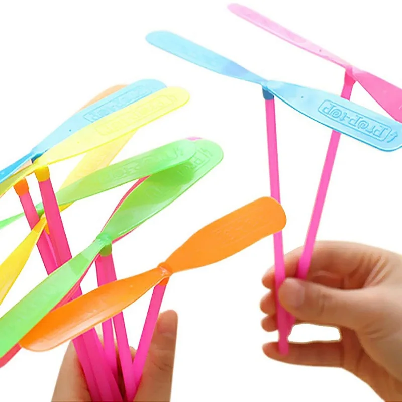 30 Pcs Novelty Plastic Bamboo Dragonfly Propeller Kids Outdoor Toy Tradition Classic Nostalgic Toys Flying Arrows Gift Gifts Gag