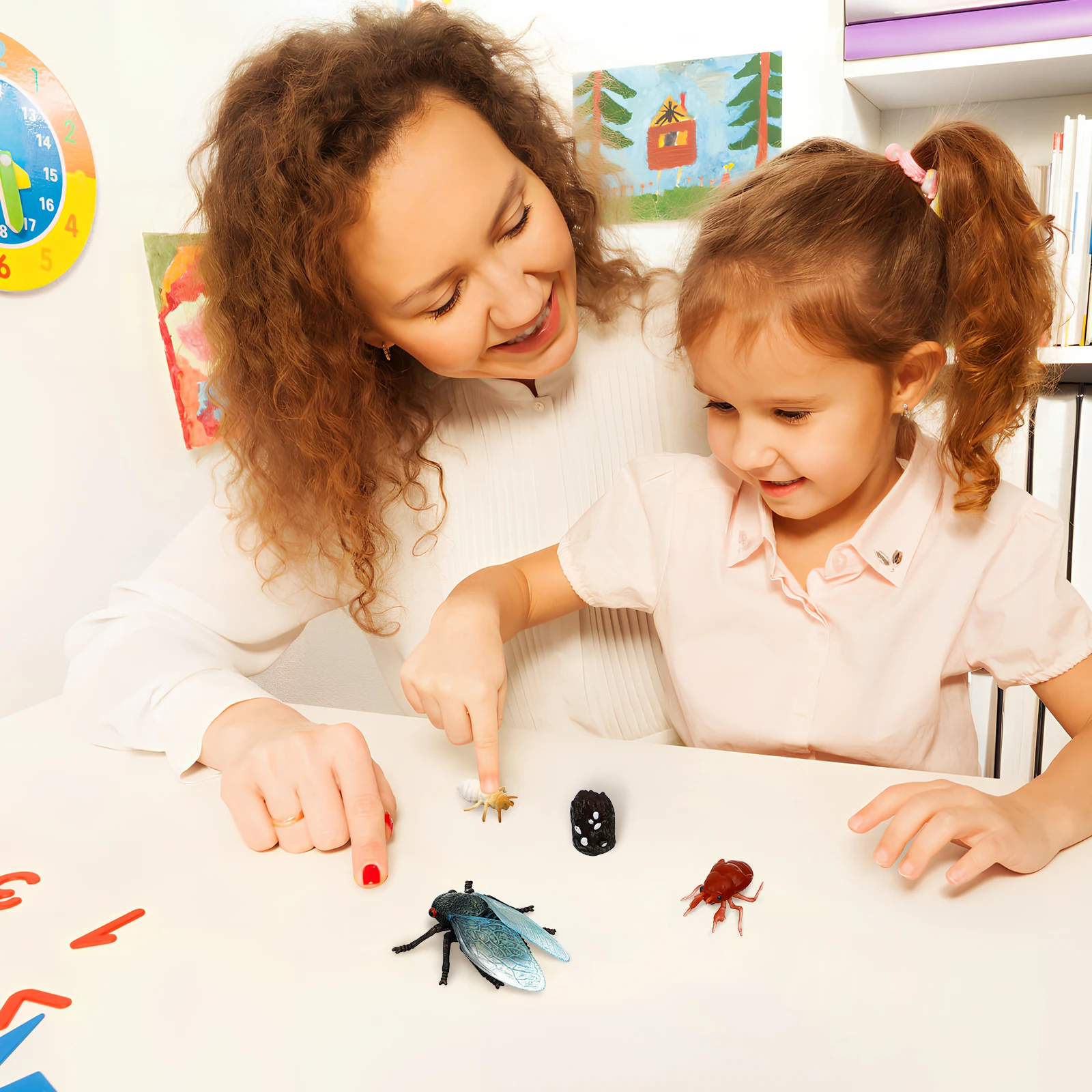 1 مجموعة الزيز دورة الحياة التماثيل واقعية البلاستيك محاكاة نماذج الحشرات لتعلم العلوم التعليمية الزيز تمثال