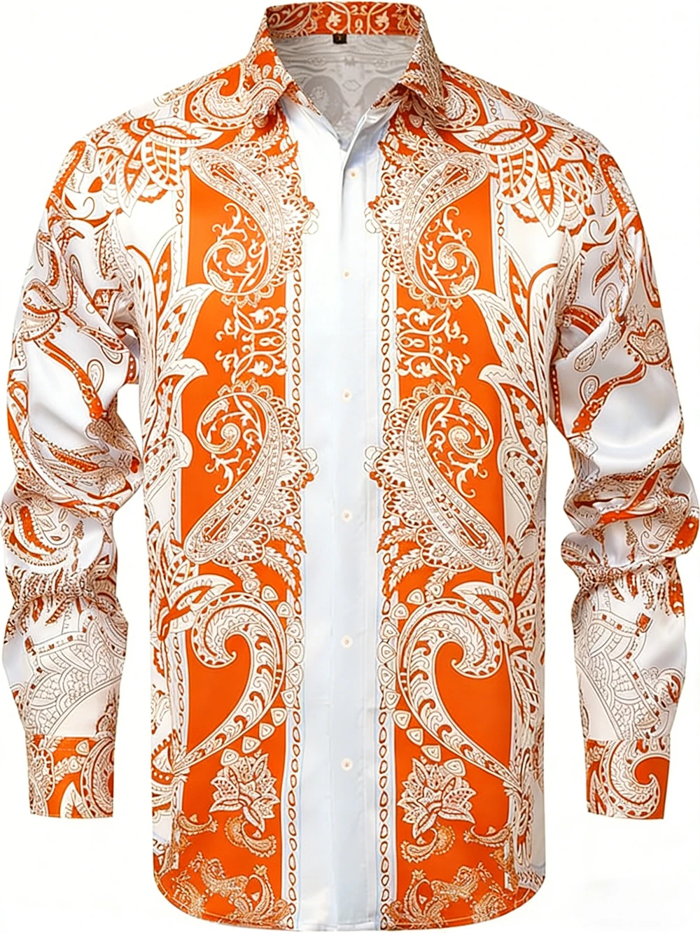2026 Men's Retro Casual Long Sleeve Shirt Baroque Pattern Printed Shirt Hawaiian Outdoor Wedding Social Plus Size Men's Clothing