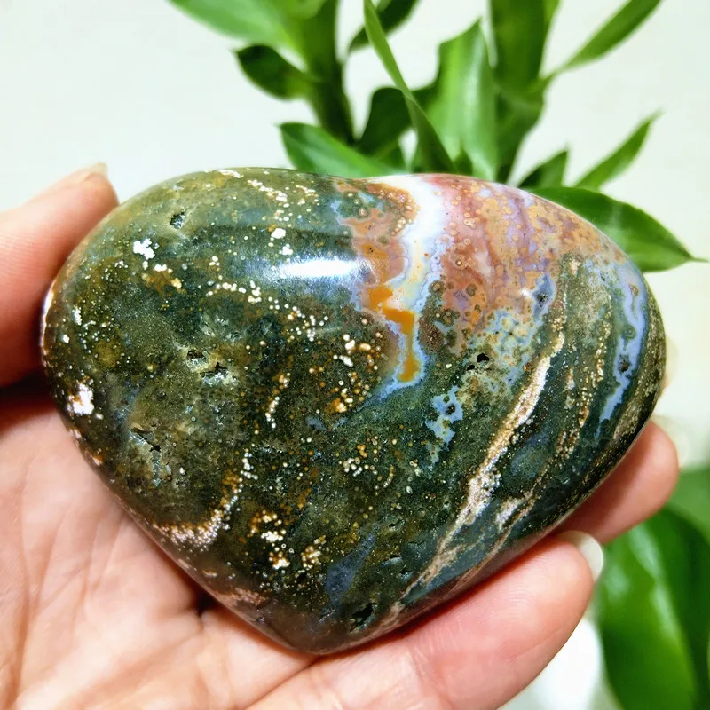 

Natural Crystals Ocean Jasper Stones Heart Meditation Spiritual Energy Sorcery heal Feng Shui Crystals Desk Room Decoration