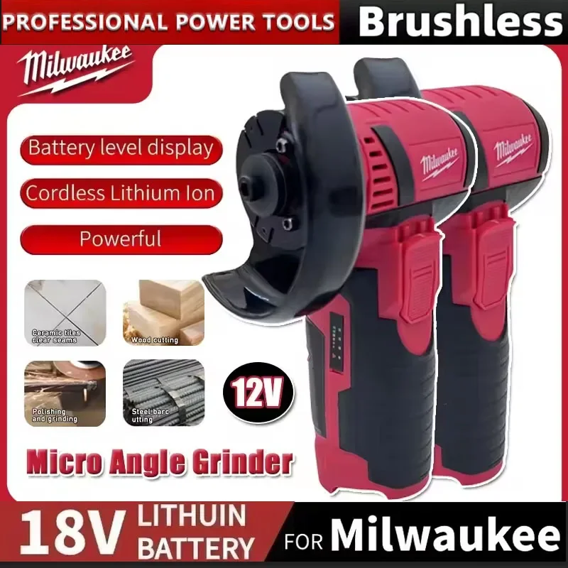 

Milwaukee 2026 Micro Angle Grinder Brushless 12V Battery Electric Angle Grinder for Diamond Cutting Wireless Power Tool