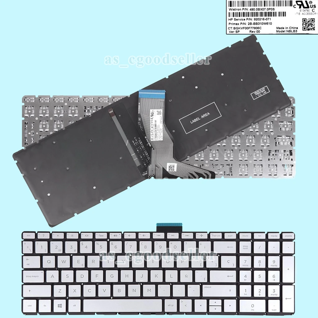 

New Spanish Teclado Keyboard For HP 15-dy0000 15q-dy0000 15s-dy0000 15-dy1005la 15-dy1006la 15-dy2064la Series Silver BACKLIT