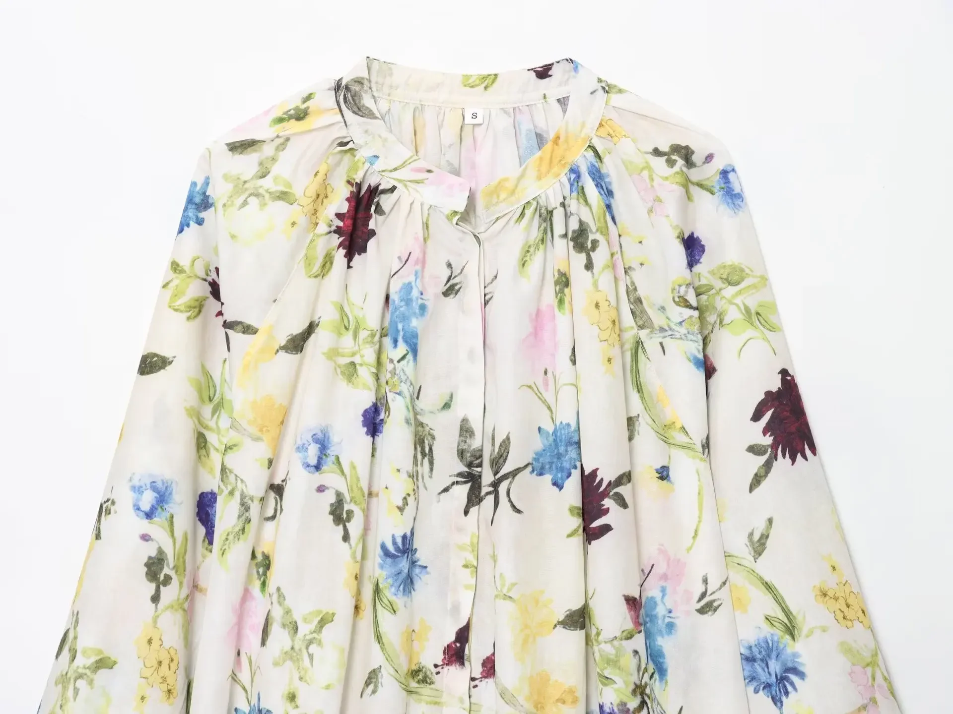 Women's Clothing New Loose Shirt Commuter Shirts Autumn Fashion Slash Neck Printed Vintage Blouses Short Sleeve All-match Tops