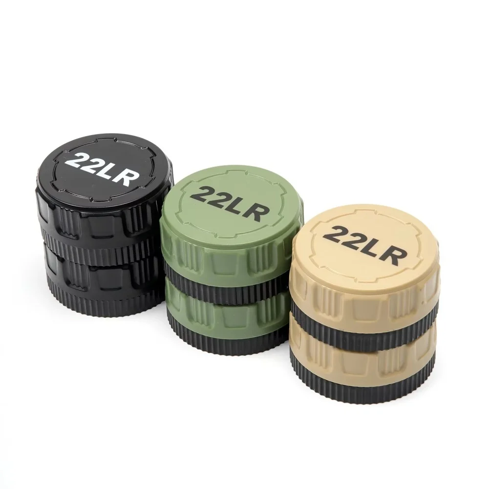New 22LR Tactical Ammo Box, Pocket-sized, Holds 50 Rounds, with Secure Screw Cap, Durable, Suitable for Small Caliber Ammuniti