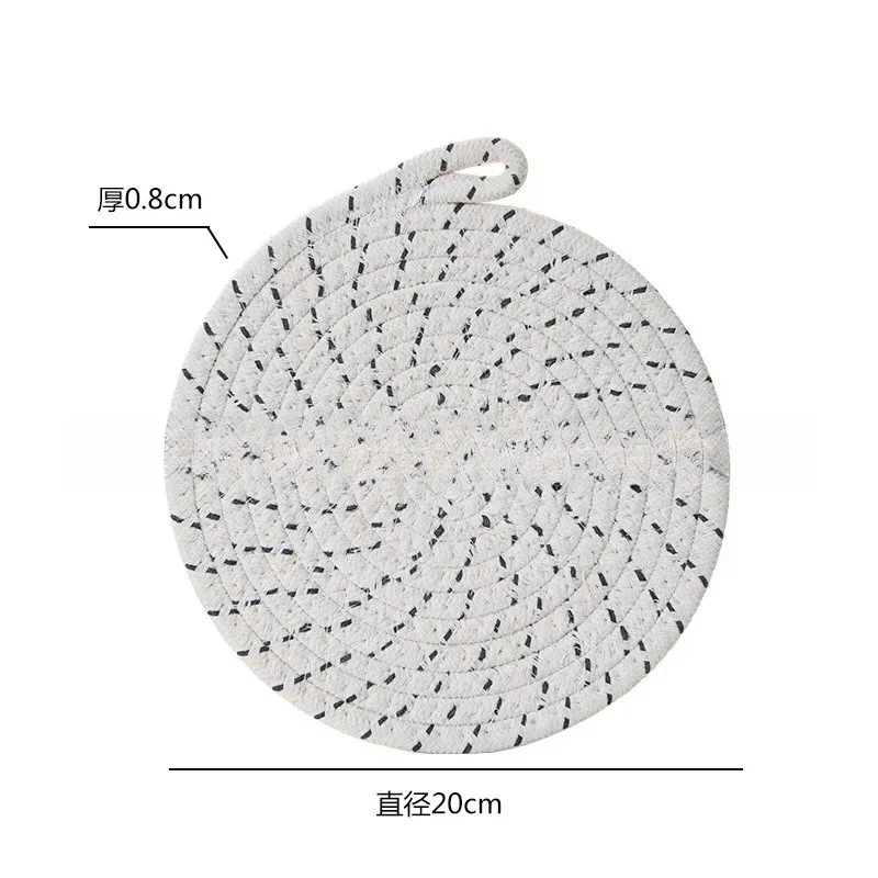 Novas porta-copos resistentes ao calor, pote feito de algodão, porta-copos redondos de 20 cm, tapete redondo para cozinha, tigela, panelas, conjunto de 4