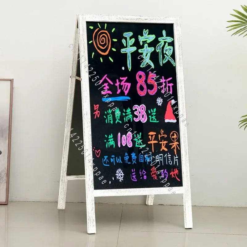 Commercial Stall Billboard Display Board Children's Picture Board Double Sided Magnetic Small Blackboard Bracket Style Store