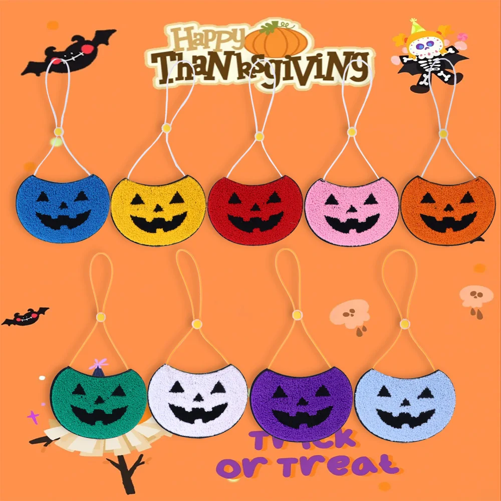 

Halloween Scarf Cats & Dogs Funny Skull Pumpkin Cat Face Easter Bib Decorative Items For Parties