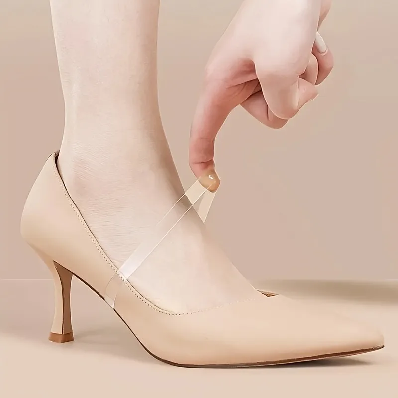 Transparent Invisible Shoelace Fasteners for Women Heel Anti-Slip Straps Prevent Heel Slipping No-Tie Secure Shoe Lace for Heels