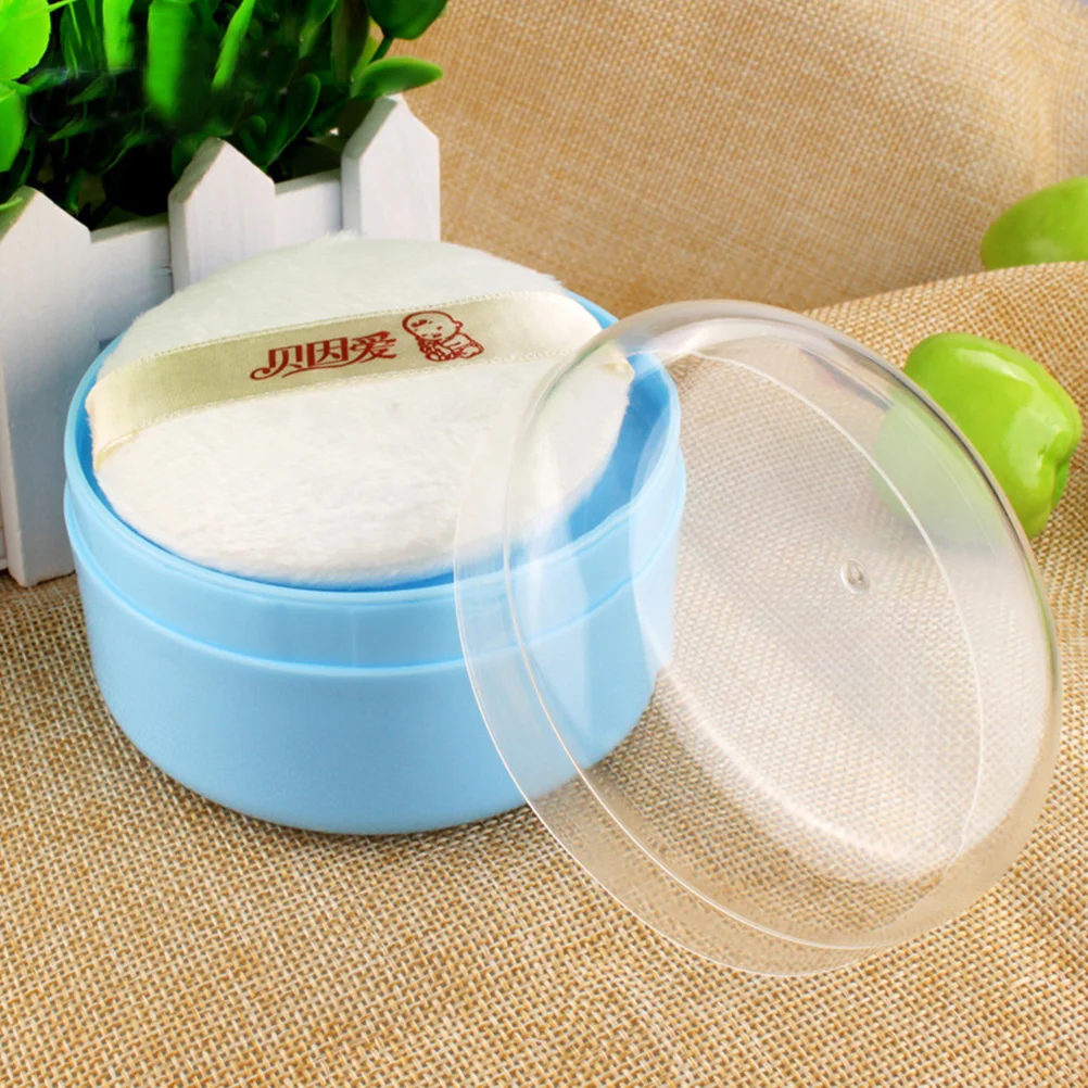 2 Set After-Bath Powder Puff Box Empty Body Powder Container with Bath Powder Puffs and Sifter for Home and Travel