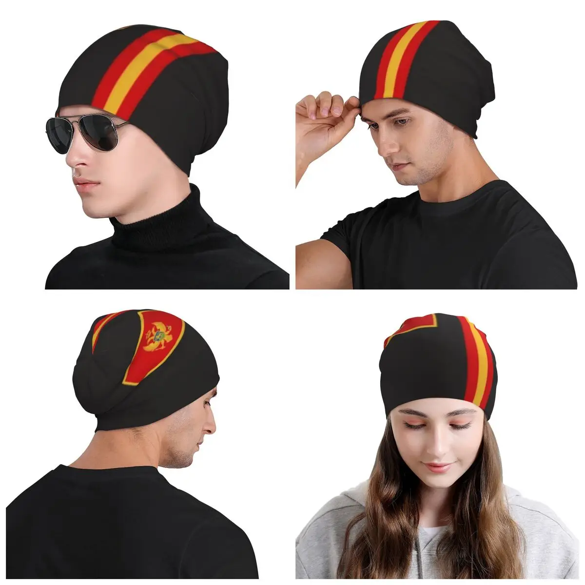 Custom Flag Of Montenegro Beanie Cap Unisex Winter Warm Bonnet Homme Knitted Hats Fashion Outdoor Skullies Beanies Caps For