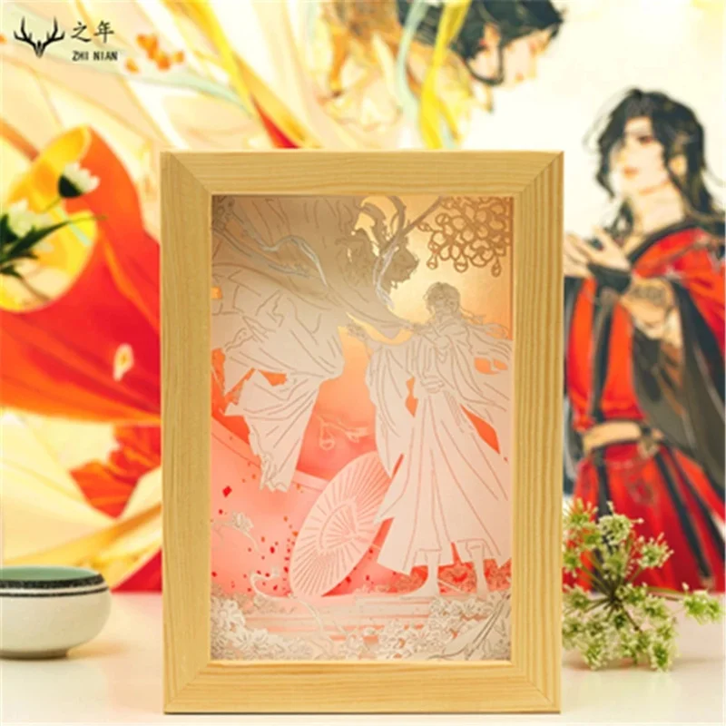 Heaven Official’s Blessing Tian Guan Ci Fu Xie Lian Figure Cosplay LED Paper Carving Lamp Collection Decoration Gifts Friends