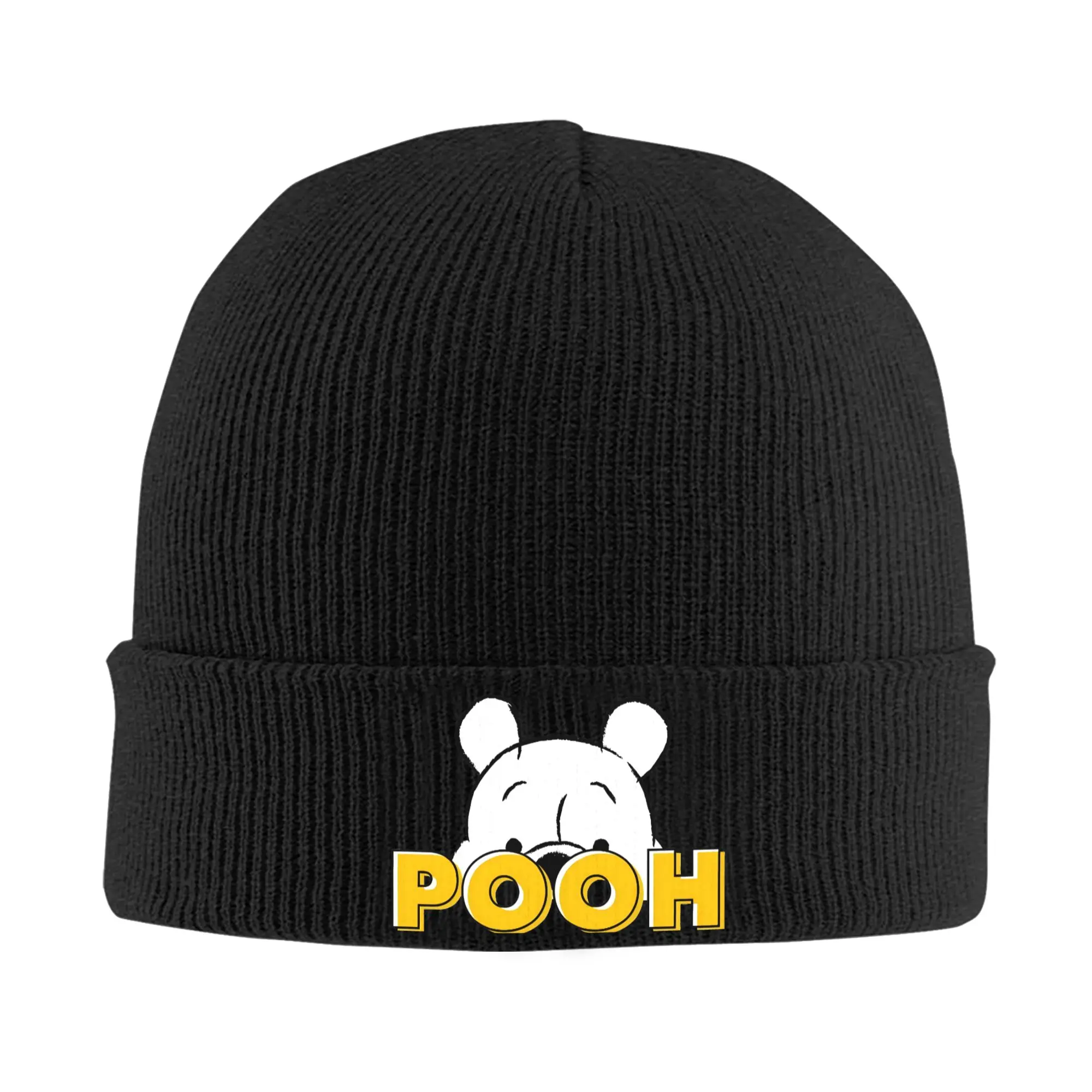 Female Male Winnie the Pooh Beanie Hats  Retro Knitted Hat Autumn Winter Hippie Caps Printed Warm Soft Bonnet Hats