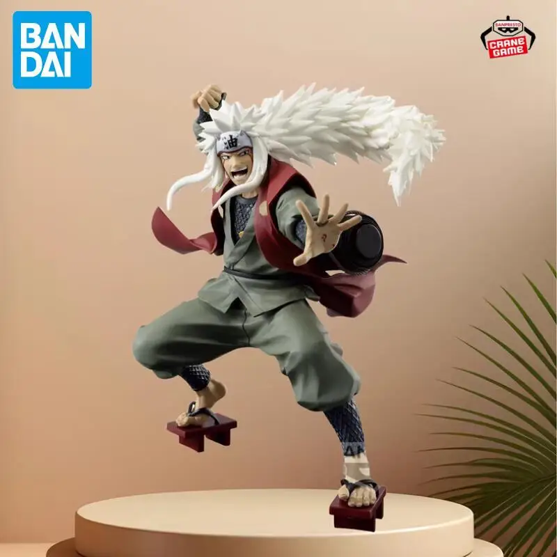 Em estoque bandai original naruto jiraiya figuras anime modelos de ação boneca dos desenhos animados decoração desktop ornamentos brinquedos pvc presentes do festival