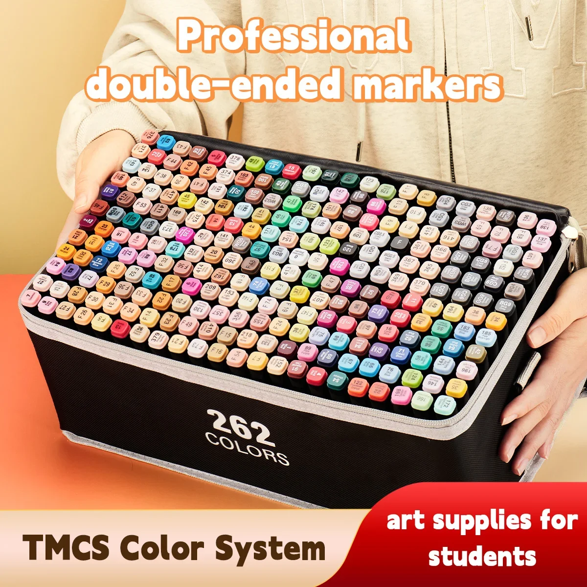 

12-262 Colors Art Class Oil-Based Dual-Head Marker Pen Set for Students And Children Graffiti Pen Watercolor Painting Brushes