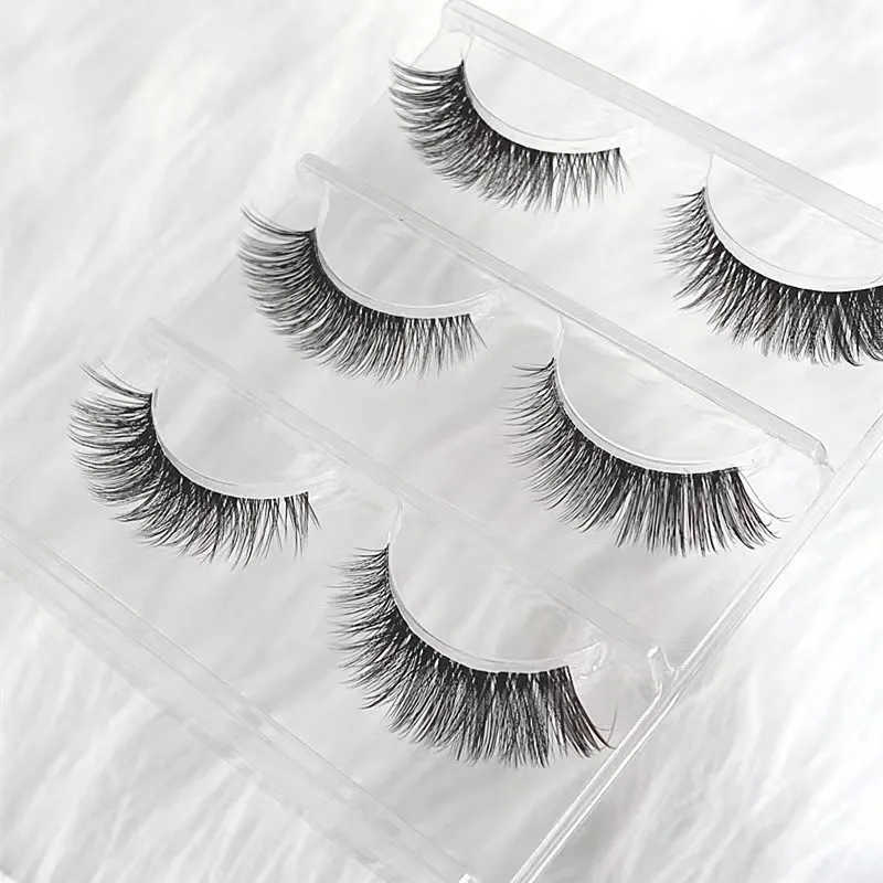 NEUE Transparent Terrier 3/5Pairs 3D Nerz Wimpern Faux Falsche Wimpern Dicken Make Up Wimpern Wimpern Natürliche Weiche gefälschte Wimpern