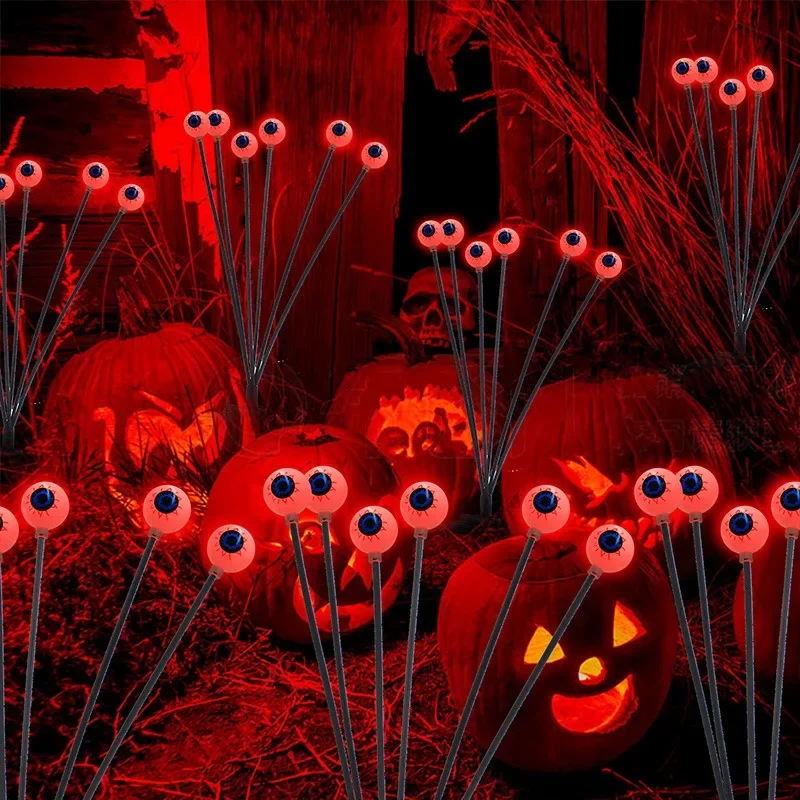 Imagem -05 - Solar-powered Halloween Ghost-eye Plug-in Luzes Led ao ar Livre Pátio Atmosfera Festiva Luzes Decorativas Firefly Quente Novo 2024