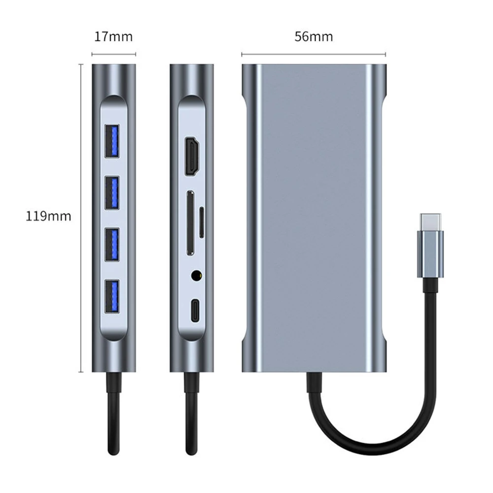 USB موسع نوع-c حوض متعدد الوظائف الكمبيوتر المتفرعة جهاز ل شاومي ل ماك بوك برو 13 15 قطعة USB C HUB 3.0