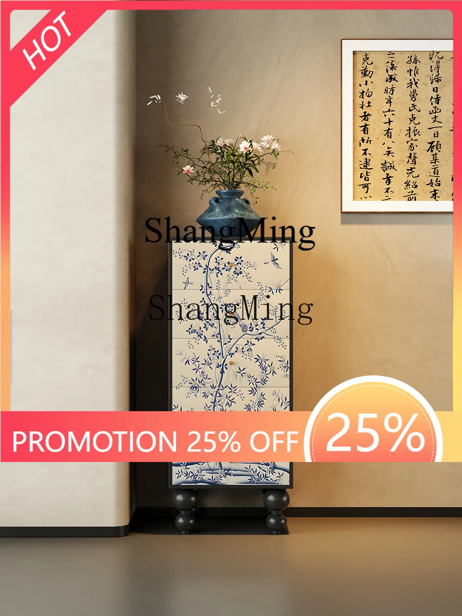 

CL solid wood chest of drawers living room dining room storage cabinet aisle entrance decorative cabinet