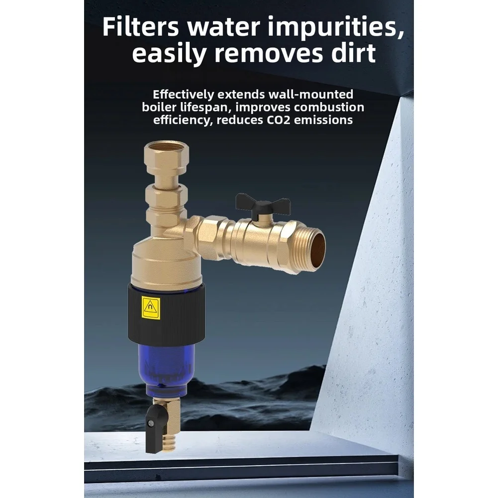 1 قطعة DN20/3/4 فلتر مسبق للغلاية مرشح مغناطيسي مرشح سخان مغناطيسي لأنظمة التدفئة تحت الأرضية مع غلايات مثبتة على الحائط #1