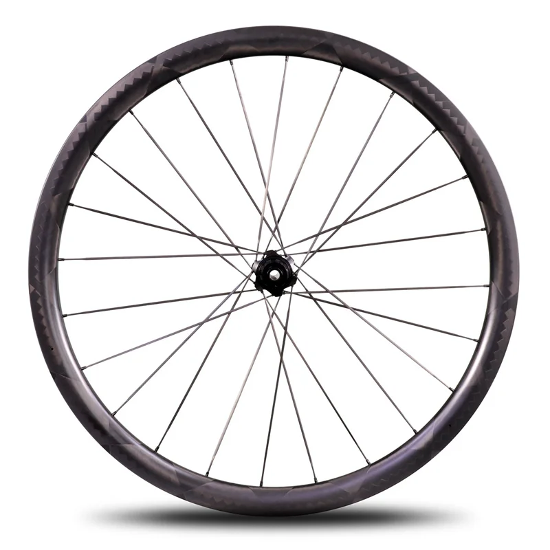 ICAN New 700C Carbon Wheelset Road Disc Brake Center Lock Carbon Spoke With 12K X Weave