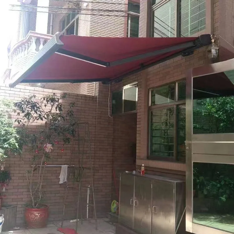 Aluminum Alloy Folding Retractable Electric Sunshade Canopy Outdoor Rain Cover for Courtyard Door Balcony Villa