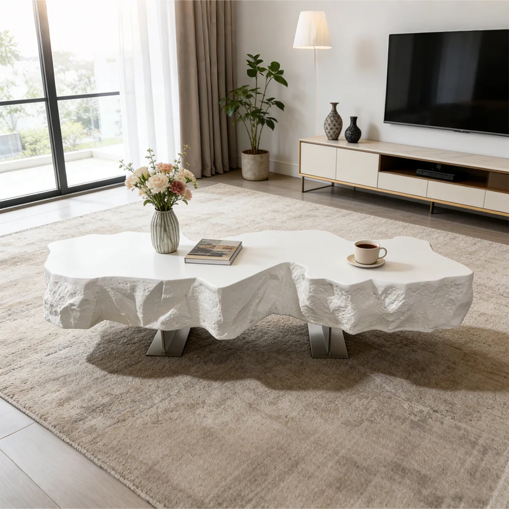 

loModern Minimalist Irregular Coffee Table Unique Cloud Shape White Center Tables Luxury Designer Living Room Home Furniture&