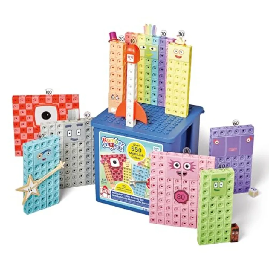 

Preschool learning activities with math manipulatives: Zeroes-themed Numberblocks Heroes linking cubes plastic multicolor durab