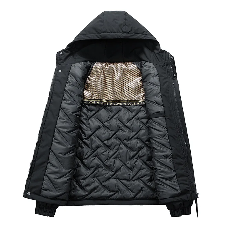 

Winter Casual Sports Jacket Windproof Thick Warm Cotton-padded Jacket Comfortable and Fashionable Coat Men's Hooded Warm Jacket