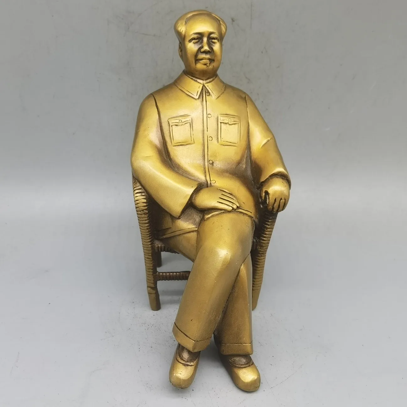 MOEHOMES China copper crafts fengshui mercy Great leader Chairman Mao Zedong statue vintage family decoration metal handicraft