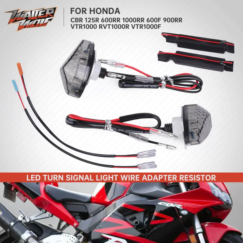 Motorcycle Smoke LED Turn Signal Flasher Blinker Light For Honda CBR 600RR 1000RR 900RR 929RR 954RR Fireblade VTR1000 Super Hawk