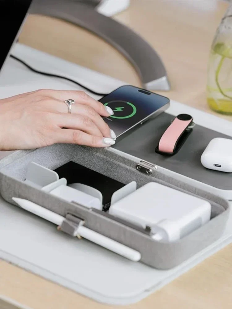 صندوق تخزين رقمي، كابل بيانات، شاحن، سماعات أذن، حقيبة تخزين محمولة متعددة الوظائف