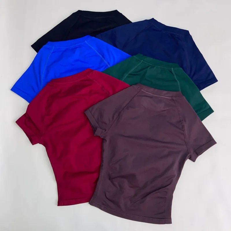 Women's Scoop Back Gym Set High Waist Scrunch Shorts Seamless Tank Top Activewear Workout Suit Backless Bra T-Shirt image 3
