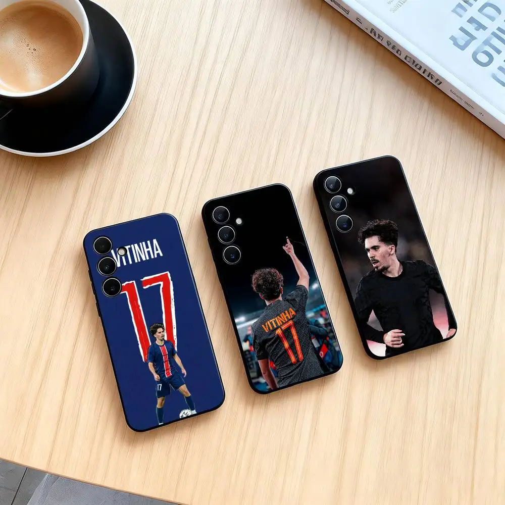 V-Vitinha F-Football Sports Phone Case Black Silicone Soft For Samsung Galaxy A73,A72,A71,A70,A53,A52,A51