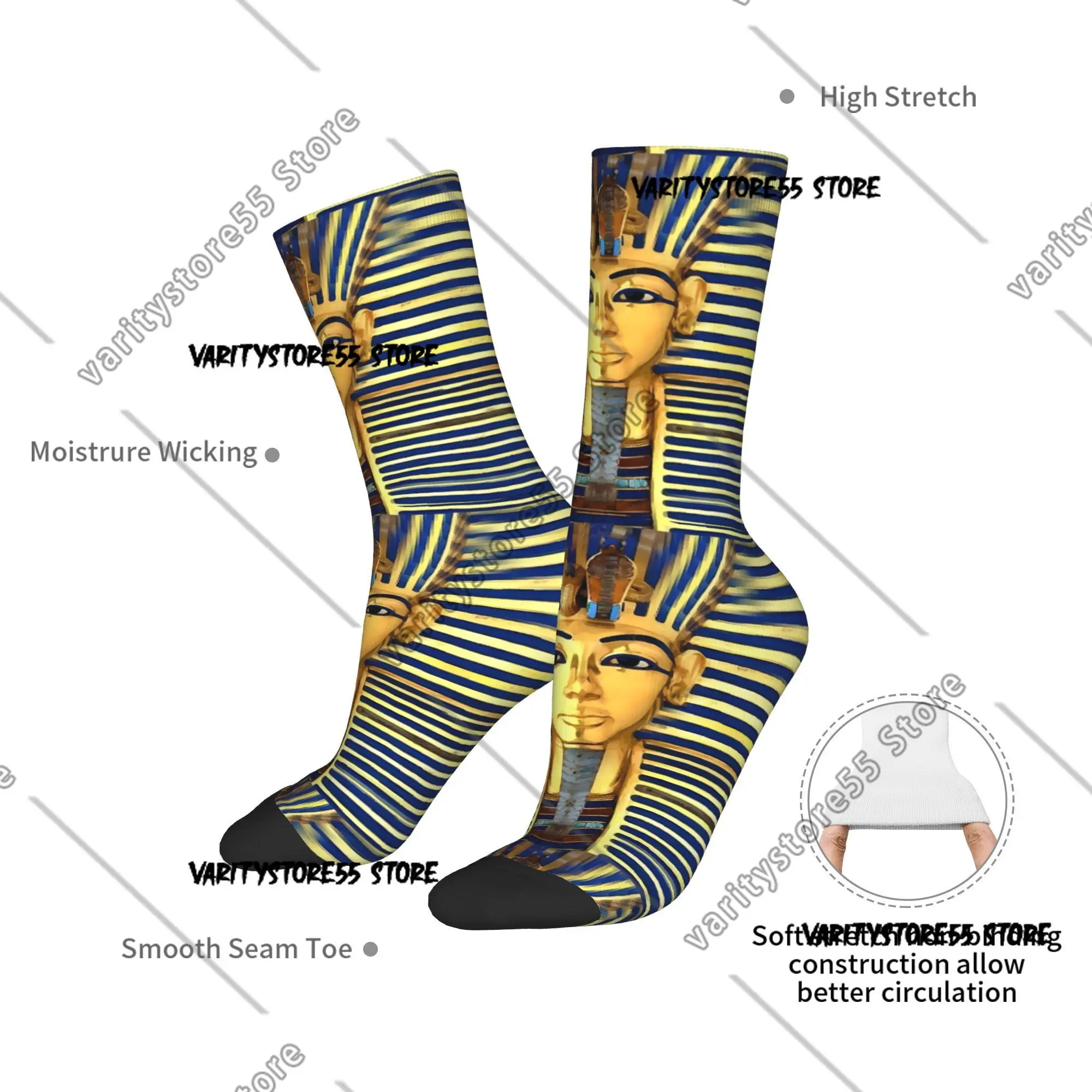 Murales de pirámide egipcia, calcetines de ciclismo antiguos de faraón para hombres, novedad de humedad, calcetines deportivos para todas las estaciones