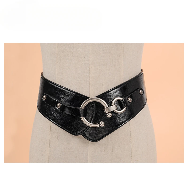 

2024 Fashion Wide Waist Cover Women's New Versatile Women's Elastic Belt Elastic, Diagonal Wide Belt Women