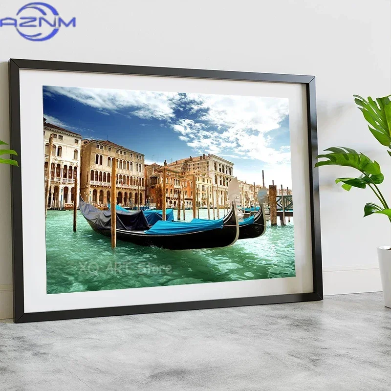 Famous Venice Italy Canvas Painting Wall Art Sunset Natural Scenery Pictures Posters and Prints for Living Room Home Decoration