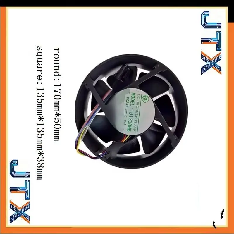 1PCS/LOT TD1338HB DC 24V 0.19A square135x135x38mm round 170mm*50mm 4-Wire Server Cooling Fan