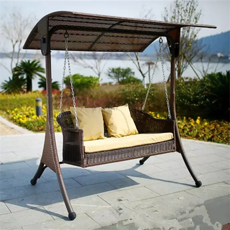 

Waterproof Beach Outdoor Furniture Set Loveseat Patio Rattan Hanging Swings Balcony Garden Chair