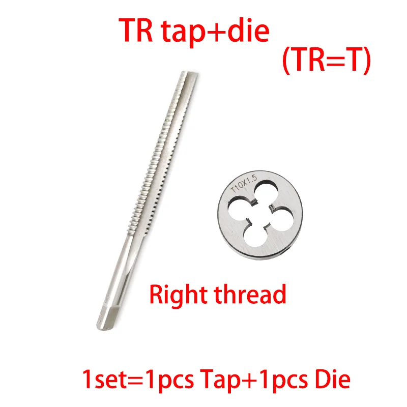 1Set Left/Right Trapezoid Taps and Round Die Set TR 8 10 14 16 18 20 22 24 X1.5 2 3 4 5 T Round Die and Tap suit