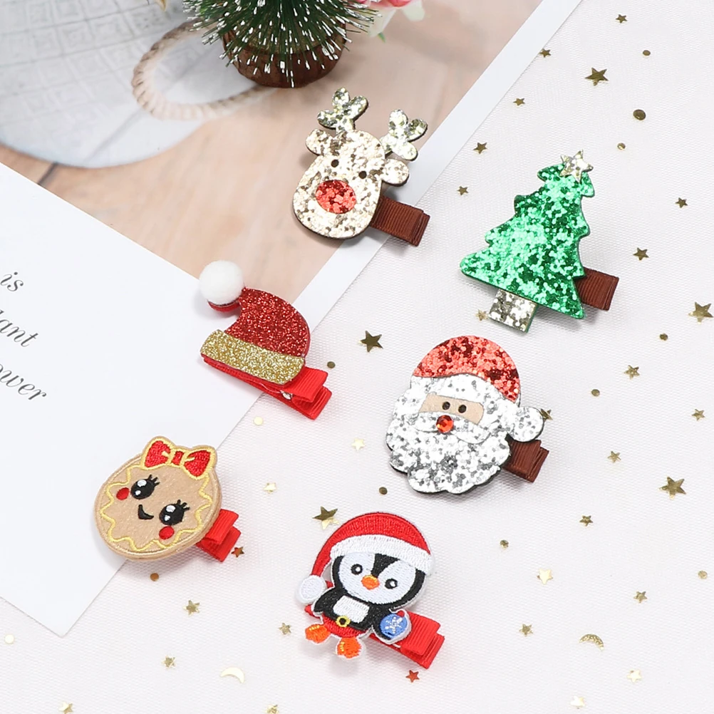 

9 Pcs Christmas Hairpins Glitter Decorations Kids Girls Party Accessories Festive Xmas Headdresses Holiday Gifts