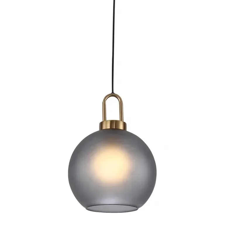 

Morden LED Pendant Light Dark Gray Clear Glass Suspension Lamp Hanging Restaurant Living Room Deocoration Include Bulb E27